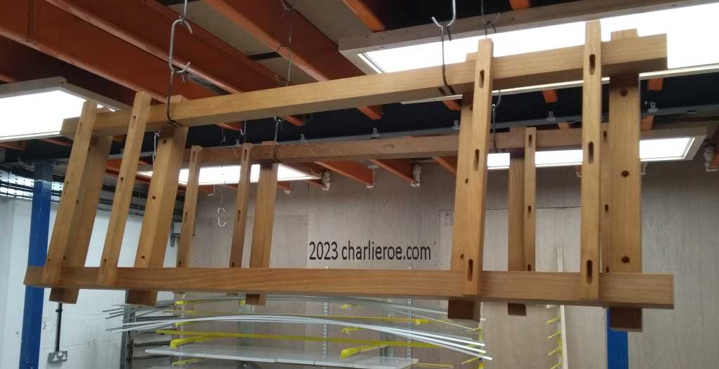 Construction of a new Gerrit Rietveld De Stijl large coffee table, TV stand or stereo unit