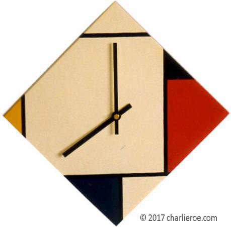 Van Doesberg De Stijl painted clocks, furniture