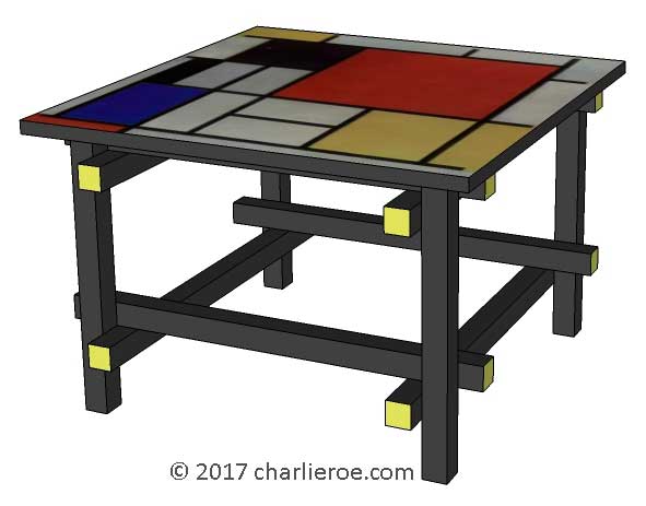 New Gerrit Rietveld Piet Mondrian De Stijl coffee tables