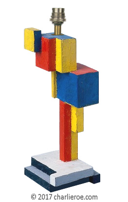 New De Stijl Georges Vantongerloo sculpture sofa table painted lamp light