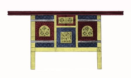 William Burges design for a Gothic Revival painted washstand vanity unit cabinet furniture
