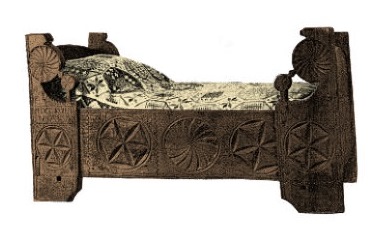 Gothic medieval carved bed furniture