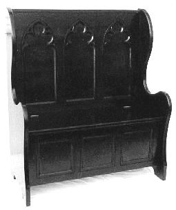 Gothic wooden pine furniture settle bench