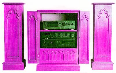 Gothic pine furniture hifi cabinet