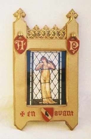 new AWN Pugin carved painted picture mirror frame in antique gilded gold finish