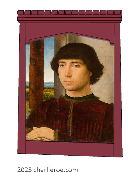New Gothic Gothique Gotik revival Tudor arch painted painting photograph or picture frame