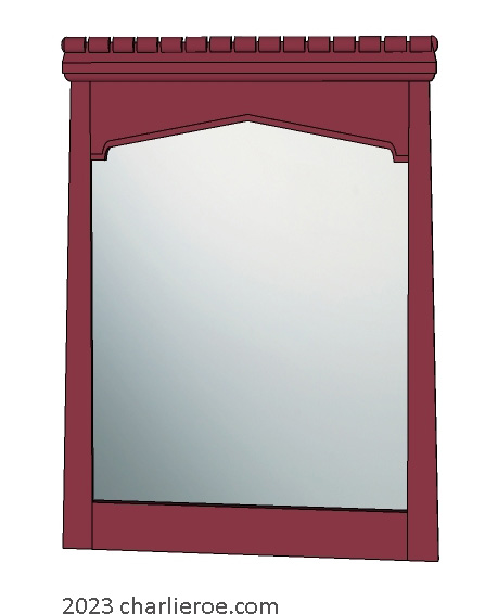 New Gothic Gothique Gotik revival Tudor arch painted mantle wall mirror frame