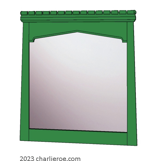New Gothic Gothique Gotik revival Tudor arch painted mantle wall mirror frame