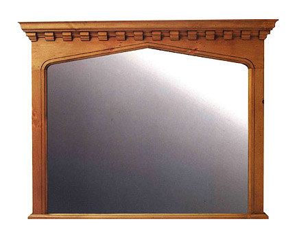 New large Gothic wooden over mantle mirror frame