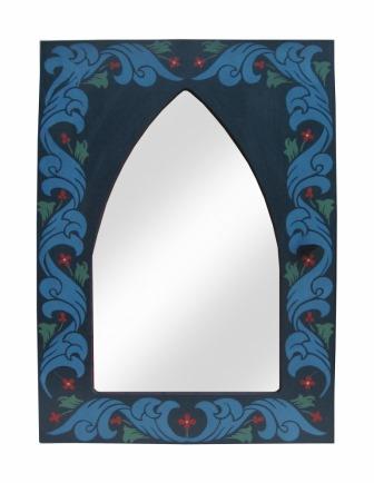 New William Wm Morris & Co. Gothic floriated style painted mirror frame