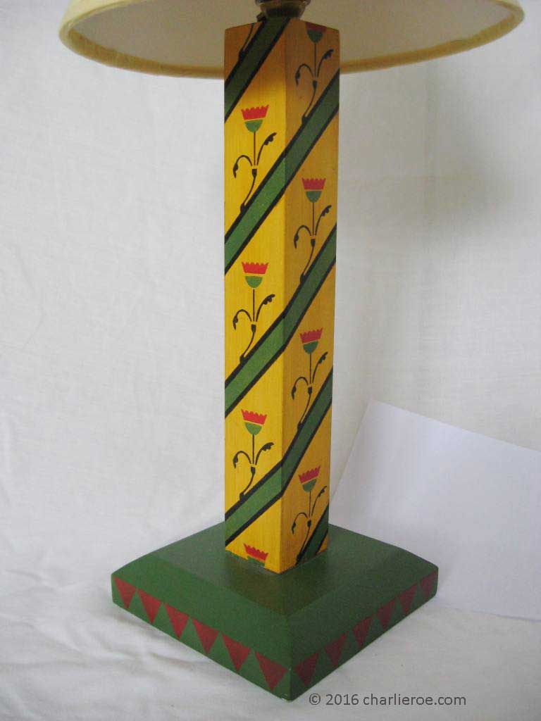 New Gothic Revival style decorative painted table lamp in the style of the Audsley Bros