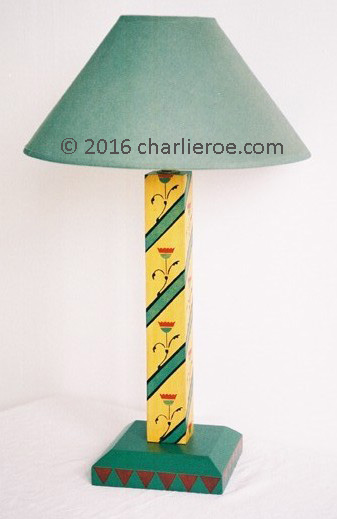 New Gothic Revival style decorative painted table lamp in the style of the Audsley Bros