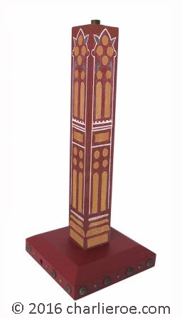 New Gothic Revival style Polychrome painted lamp base in the style of Wm Burges