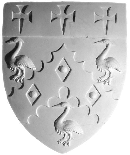 Gothic plaster shield ornament mouldings