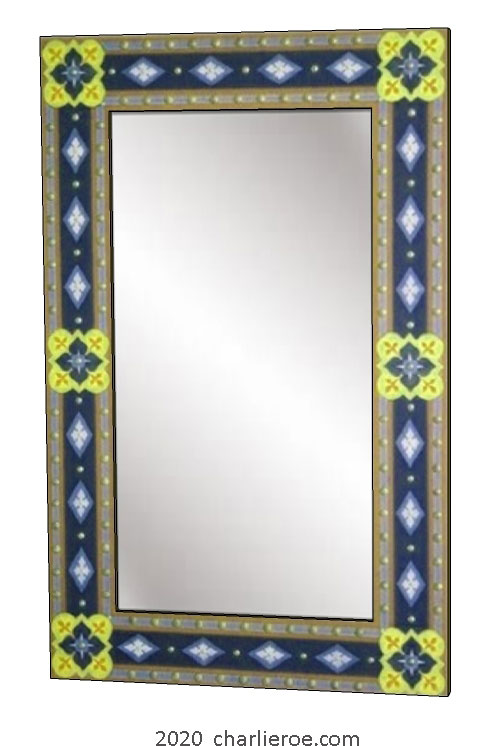 new AWN Pugin Gothic Revival gilded stencilled and painted mirror frame
