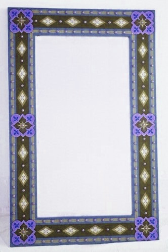 new AWN Pugin Gothic Revival gilded stencilled and painted mirror frame