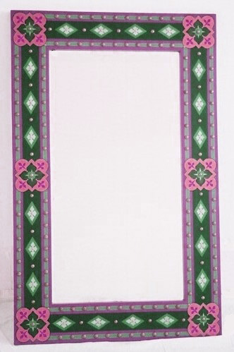 new AWN Pugin Gothic Revival gilded stencilled and painted mirror frame