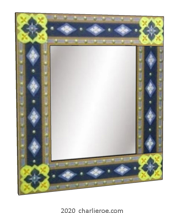 new AWN Pugin Gothic Revival gilded stencilled and painted mirror frame