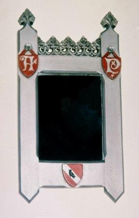 New AWN Pugin carved painted picture frame in antique silver colour