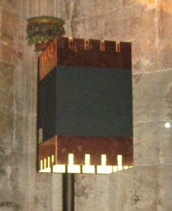New Gothic Medieval style castellated antiqued copper lamp shade