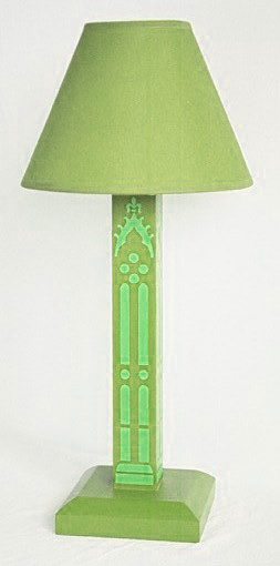 William Burges Gothic Painted stencilled lamps lights