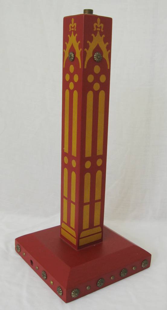 new William Burges Gothic Revival style Painted stencilled lamps lights