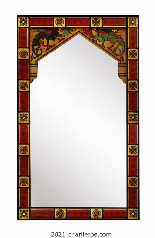 New Gothic Revival style Painted gilded gold Mirror frame
