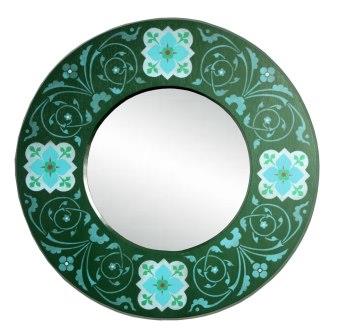 new William Burges Gothic Revival gilded stencilled and painted mirror frame