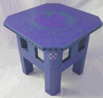 William Burges painted Gothic stencilled coffee  side sofa table furniture