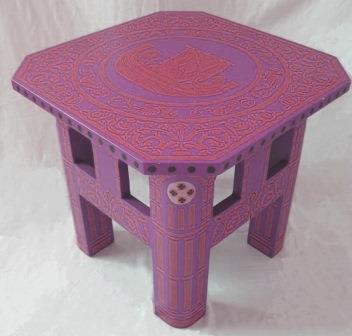 William Burges painted Gothic stencilled coffee side sofa table furniture