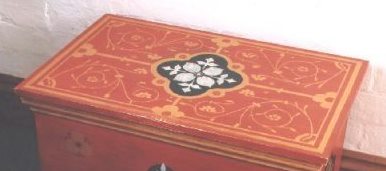 new William Burges style Gothic Revival style painted stencilled coffee table furniture