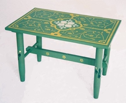 new William Burges style Gothic Revival style painted stencilled coffee table furniture