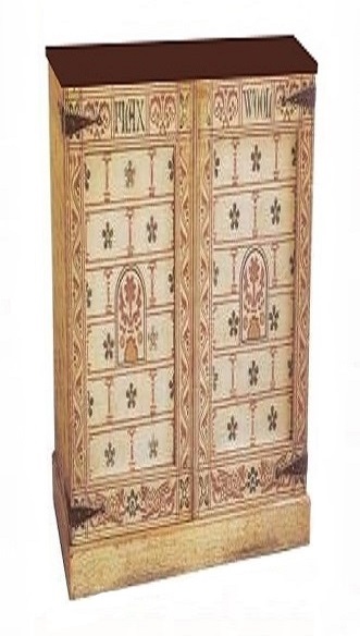 William Burges Reformed Gothic Revival painted armoire cabinet wardrobe furniture