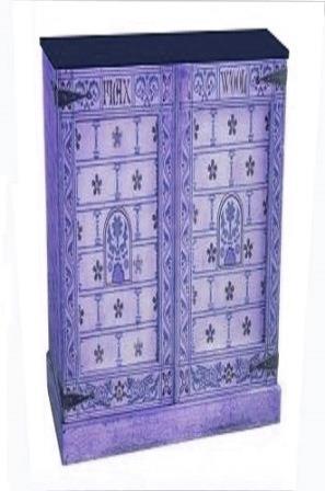 William Burges Reformed Gothic Revival painted armoire cabinet wardrobe furniture