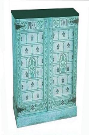William Burges Reformed Gothic Revival painted armoire cabinet wardrobe furniture