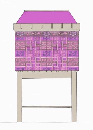 William Burges Gothic Revival Painted stencilled gilded armoire Cupboard bookcase Sideboard drinks TV or Hi-fi cabinet furniture