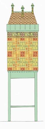William Burges Gothic Revival Painted stencilled gilded armoire Cupboard bookcase Sideboard drinks TV or Hi-fi cabinet furniture