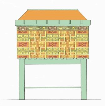 William Burges Gothic Revival Painted stencilled gilded armoire Cupboard bookcase Sideboard drinks TV or Hi-fi cabinet furniture