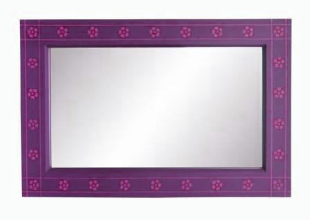 William Burges Gothic Revival stencilled daisies and painted mirror frame