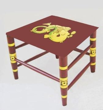 Wm Burges Gothic revival 'Mermaid' chair painted and gilded side sofa table