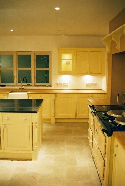 Traditional cream hand painted  fitted kitchen units & island