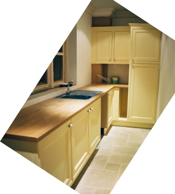 Utility room traditional cream hand painted fitted kitchen units