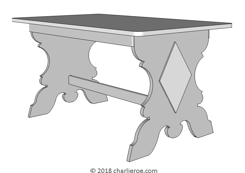 C18th style Scandinavian painted blue farm dining table farm furniture