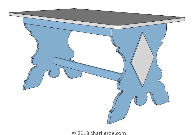 C18th style Scandinavian painted blue farm dining table farm furniture