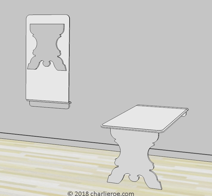 C18th style Scandinavian wall hung farm dining table farm furniture