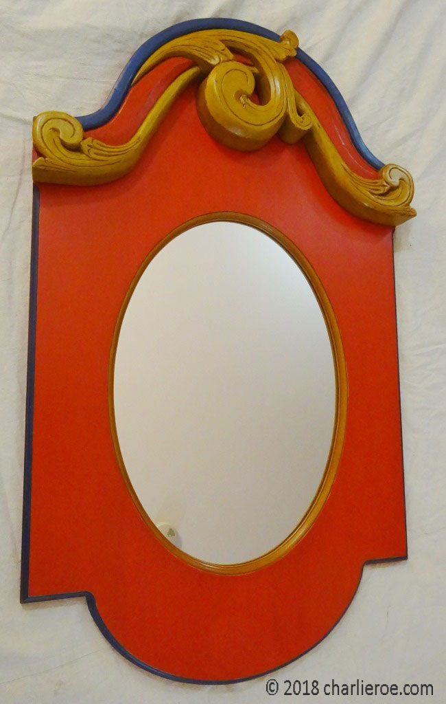 New Painted Scandinavian Norwegian wall mirror with carved Acanthus cornice