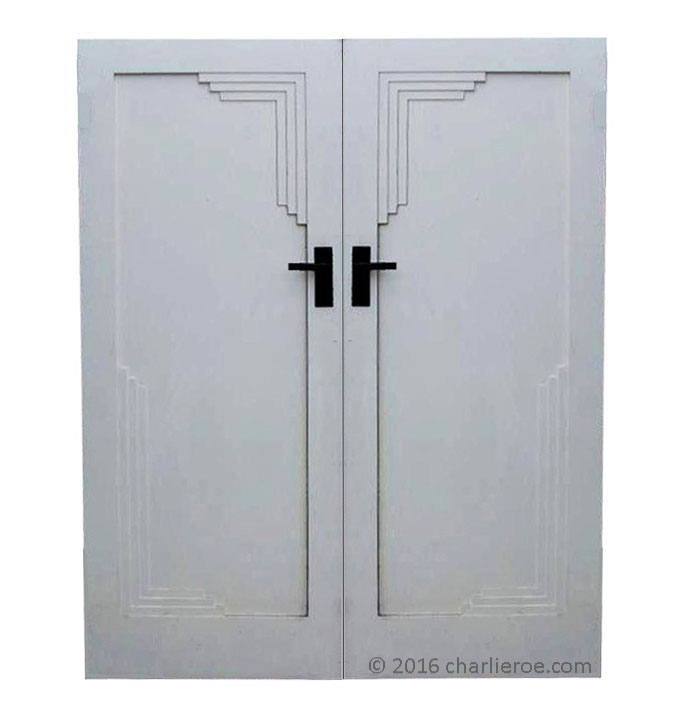 new Art Deco painted double door with stepped corner mouldings