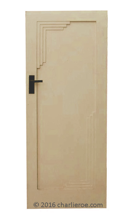 new Art Deco painted door with stepped corner mouldings