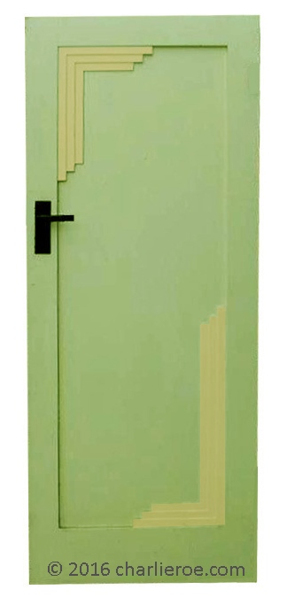 new Art Deco painted door with stepped corner mouldings