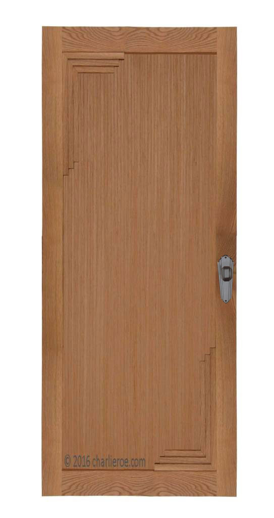 new Art Deco oak door with stepped corner mouldings
